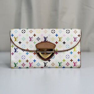 Louis Vuitton White Multicolor Wallet with Colorful Monogram Design